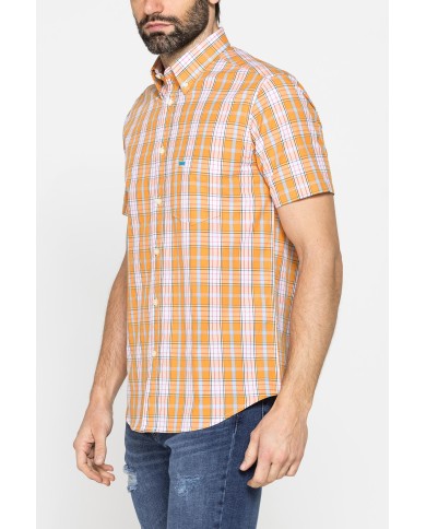 CAMICIA A MANICA CORTA IN COTONE CON FANTASIA