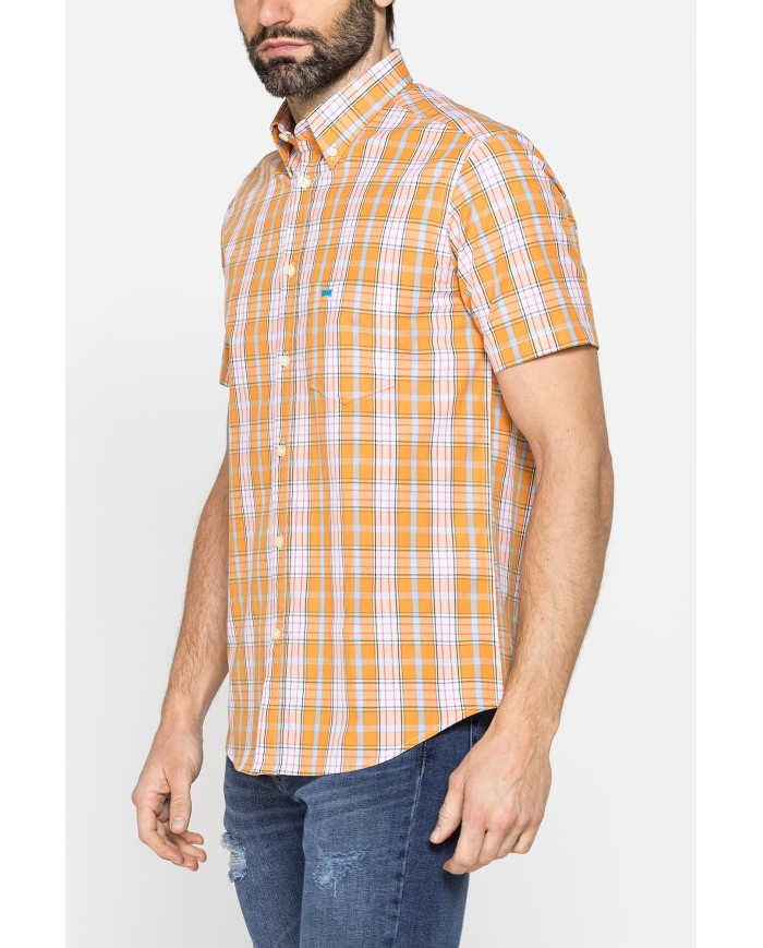 CAMICIA A MANICA CORTA IN COTONE CON FANTASIA