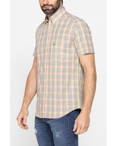 CAMICIA A MANICA CORTA IN COTONE CON FANTASIA