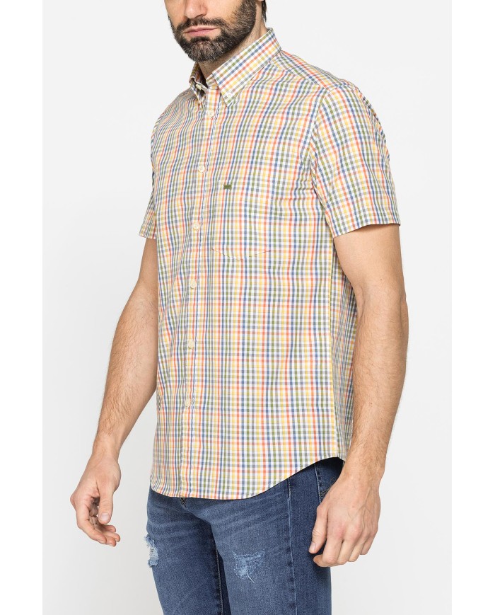 CAMICIA A MANICA CORTA IN COTONE CON FANTASIA