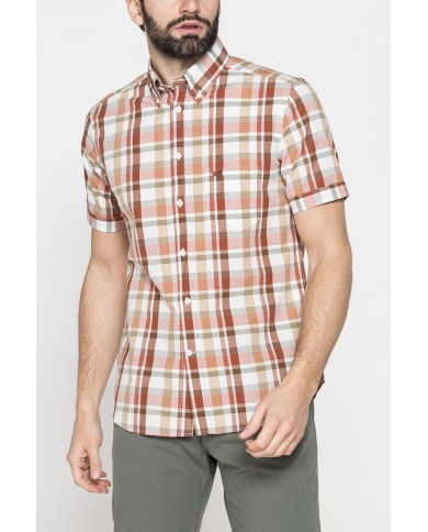 CAMICIA A MANICA CORTA IN COTONE CON FANTASIA