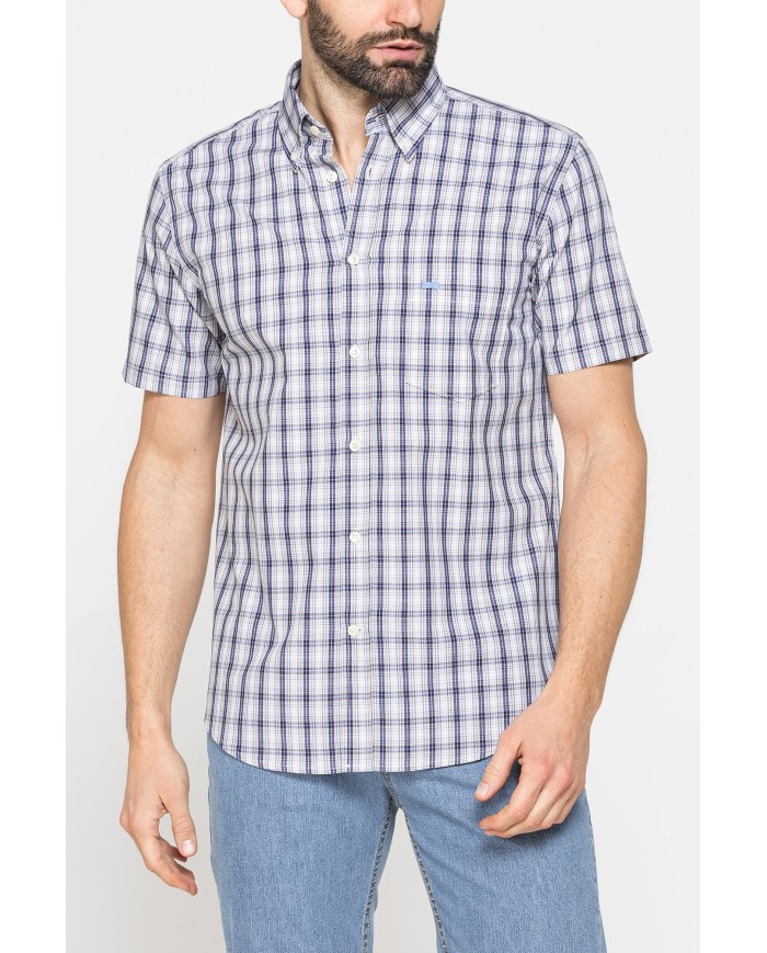 CAMICIA A MANICA CORTA IN COTONE CON FANTASIA