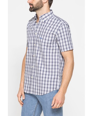 CAMICIA A MANICA CORTA IN COTONE CON FANTASIA