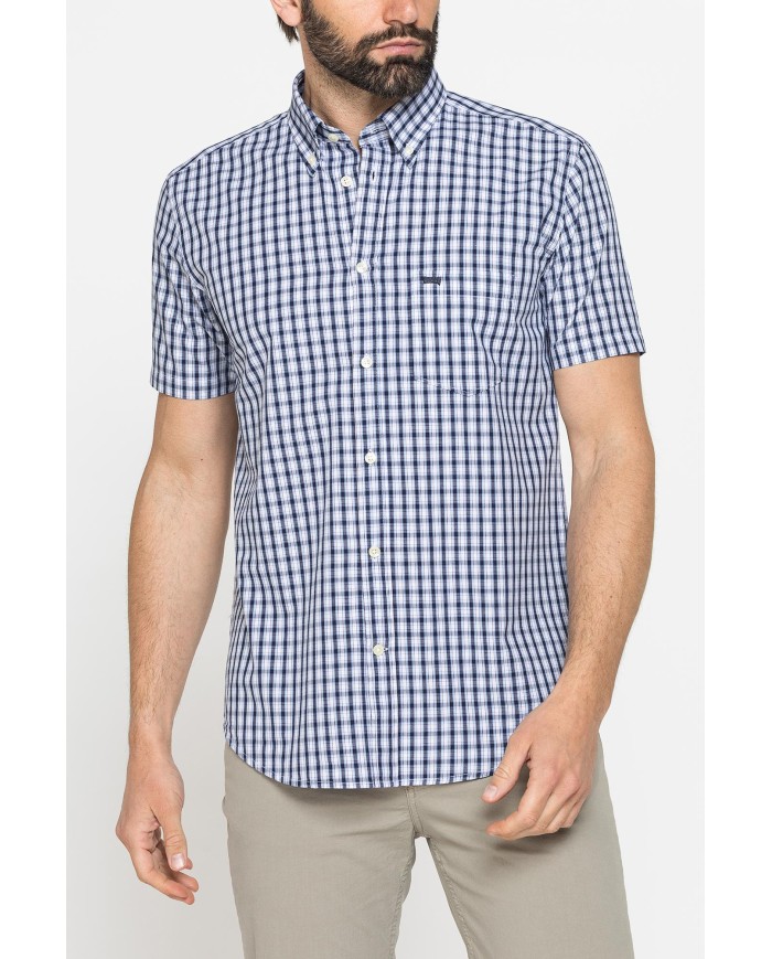 CAMICIA A MANICA CORTA IN COTONE CON FANTASIA