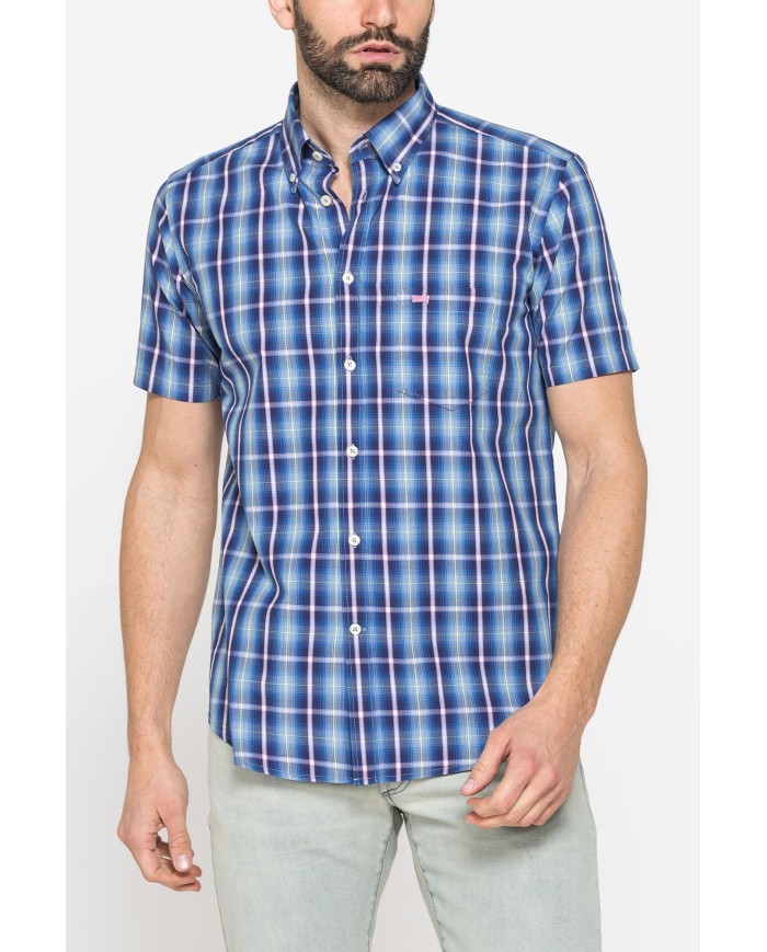 CAMICIA A MANICA CORTA IN COTONE CON FANTASIA