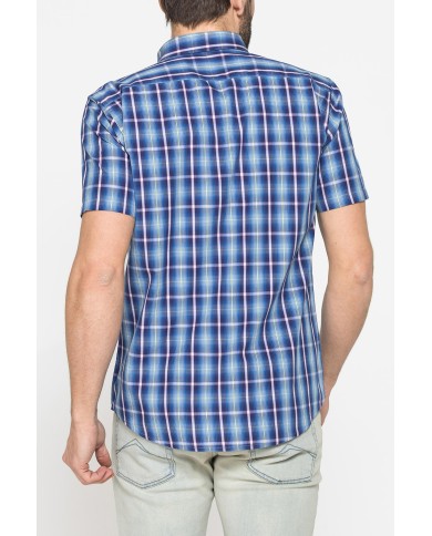 CAMICIA A MANICA CORTA IN COTONE CON FANTASIA