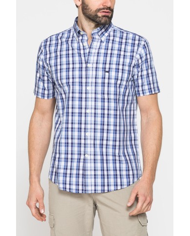 CAMICIA A MANICA CORTA IN COTONE CON FANTASIA