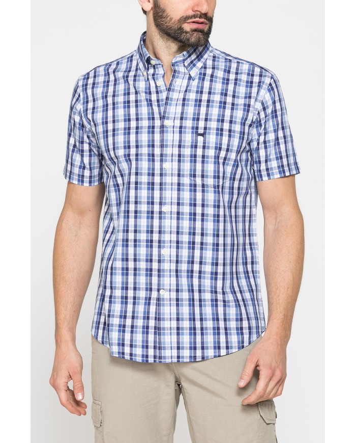 CAMICIA A MANICA CORTA IN COTONE CON FANTASIA