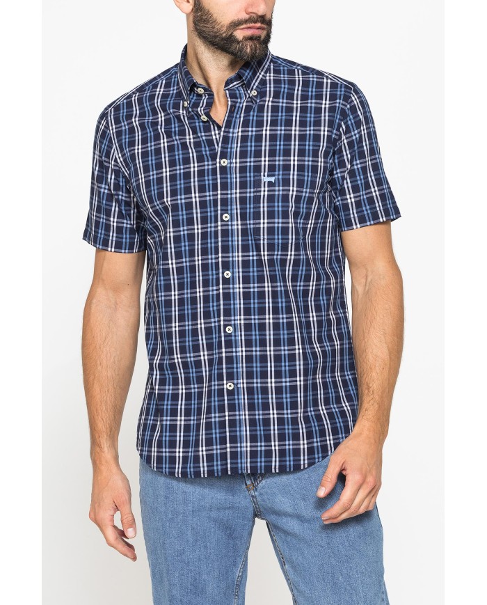 CAMICIA A MANICA CORTA IN COTONE CON FANTASIA