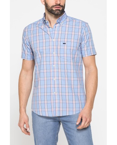 CAMICIA A MANICA CORTA IN COTONE CON FANTASIA