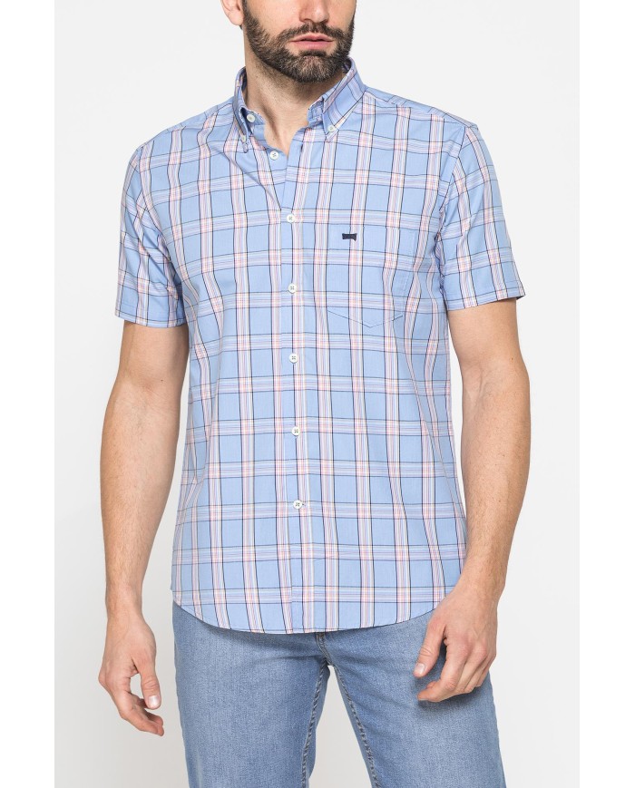 CAMICIA A MANICA CORTA IN COTONE CON FANTASIA