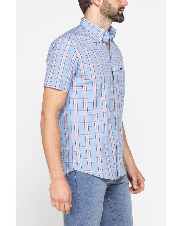 CAMICIA A MANICA CORTA IN COTONE CON FANTASIA