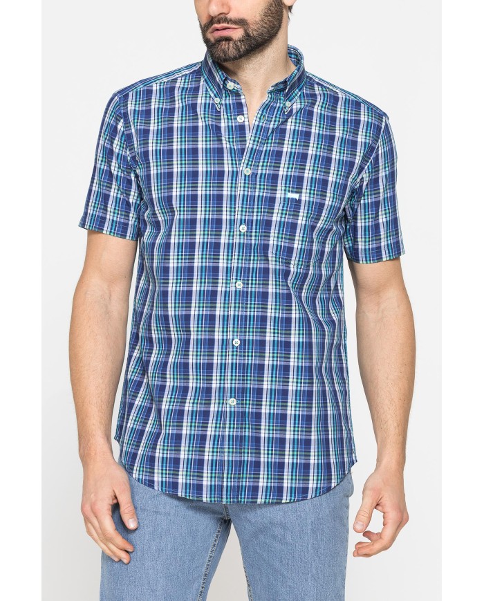 CAMICIA A MANICA CORTA IN COTONE CON FANTASIA