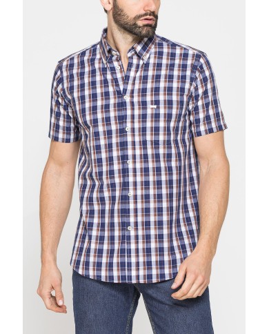 CAMICIA A MANICA CORTA IN COTONE CON FANTASIA