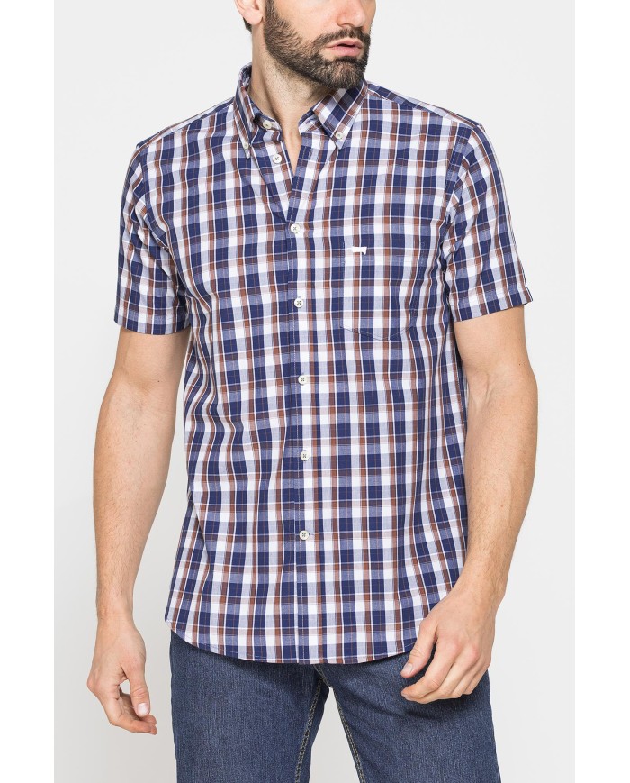 CAMICIA A MANICA CORTA IN COTONE CON FANTASIA