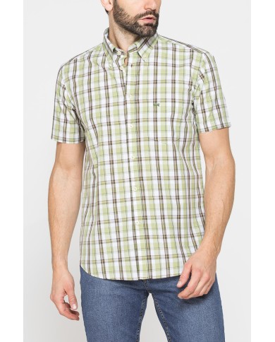 CAMICIA A MANICA CORTA IN COTONE CON FANTASIA