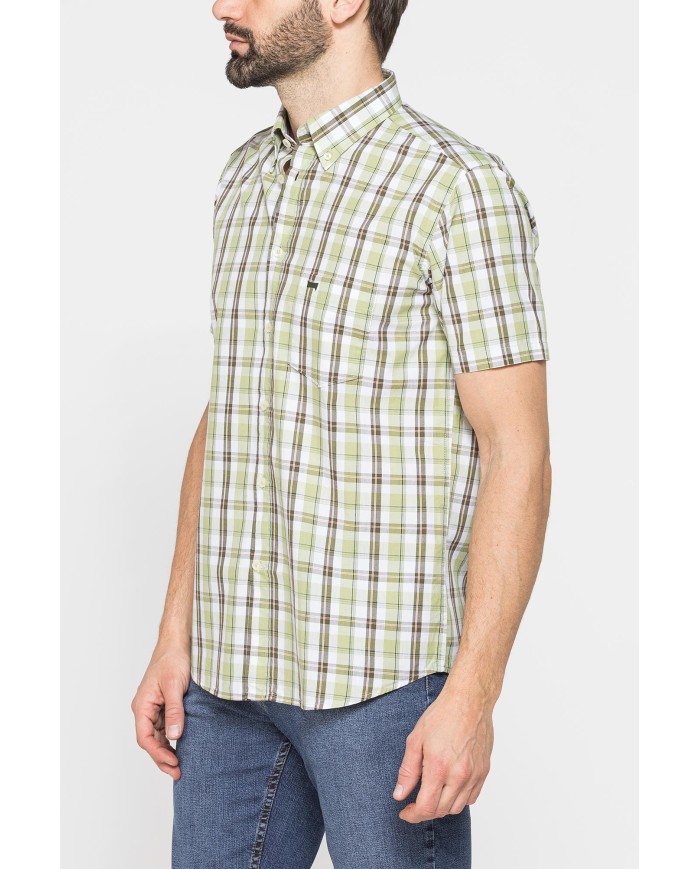 CAMICIA A MANICA CORTA IN COTONE CON FANTASIA