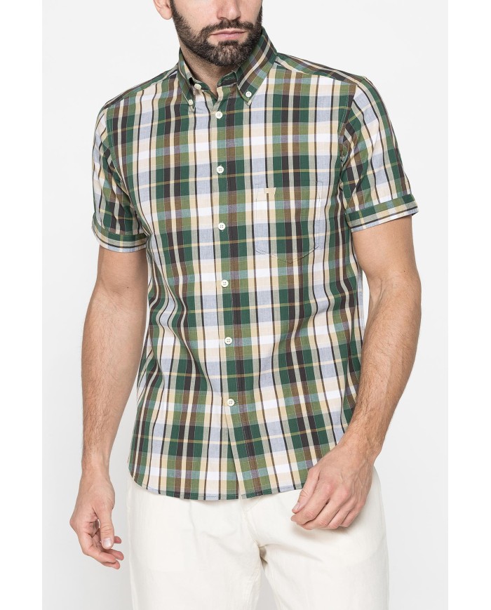 CAMICIA A MANICA CORTA IN COTONE CON FANTASIA