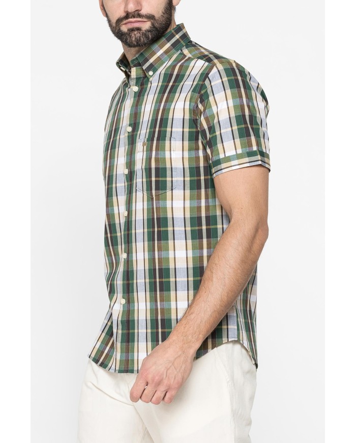 CAMICIA A MANICA CORTA IN COTONE CON FANTASIA