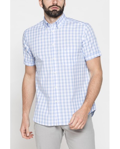 CAMICIA A MANICA CORTA IN COTONE CON FANTASIA