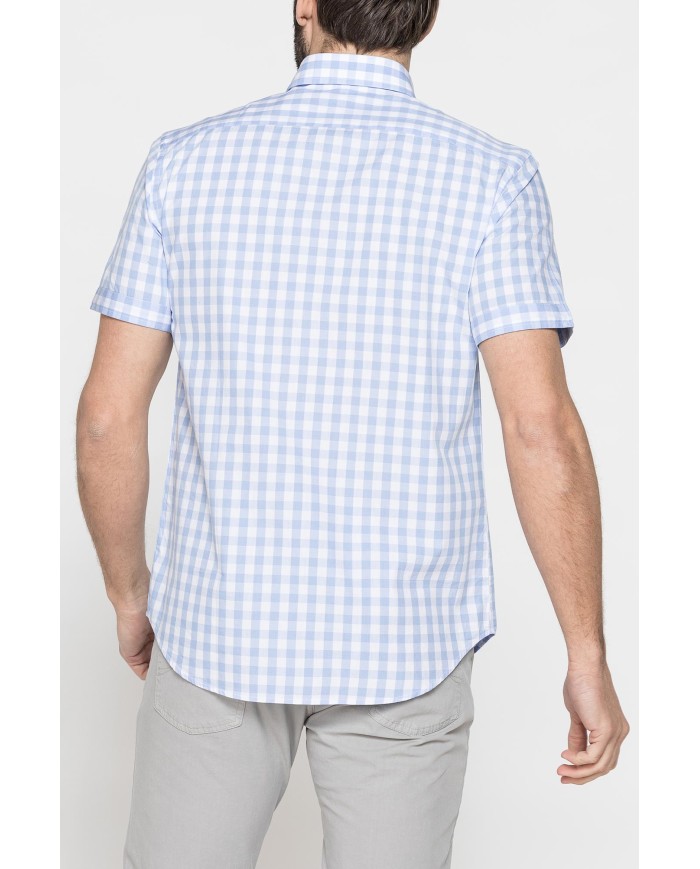 CAMICIA A MANICA CORTA IN COTONE CON FANTASIA