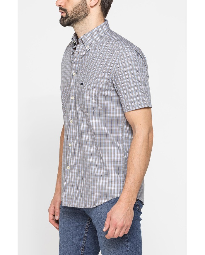 CAMICIA A MANICA CORTA IN COTONE CON FANTASIA