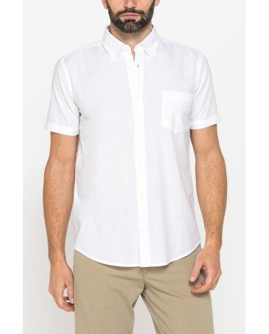 CAMICIA IN COTONE FIAMMATO EFFETTO LINO