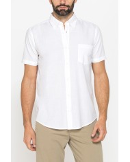 CAMICIA IN COTONE FIAMMATO EFFETTO LINO