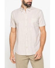 CAMICIA IN COTONE FIAMMATO EFFETTO LINO