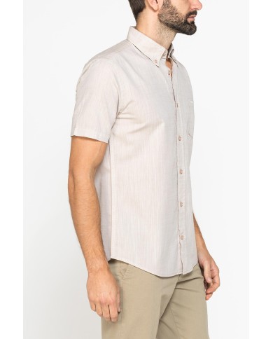 CAMICIA IN COTONE FIAMMATO EFFETTO LINO