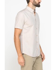 CAMICIA IN COTONE FIAMMATO EFFETTO LINO