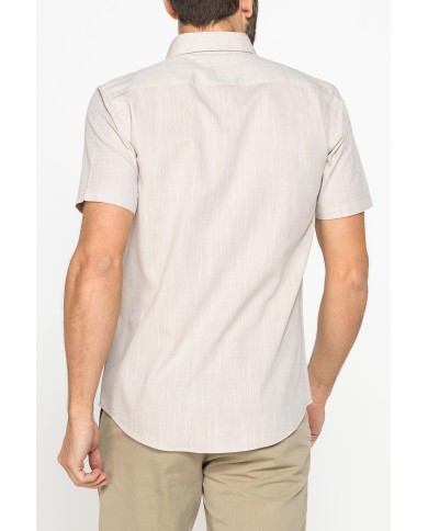 CAMICIA IN COTONE FIAMMATO EFFETTO LINO