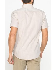 CAMICIA IN COTONE FIAMMATO EFFETTO LINO