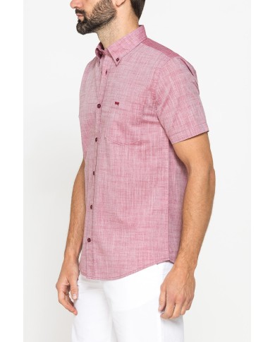 CAMICIA IN COTONE FIAMMATO EFFETTO LINO
