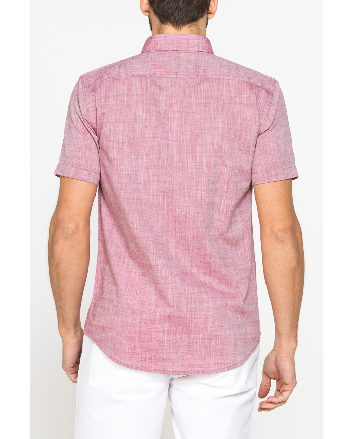 CAMICIA IN COTONE FIAMMATO EFFETTO LINO