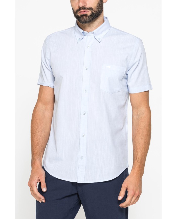 CAMICIA IN COTONE FIAMMATO EFFETTO LINO