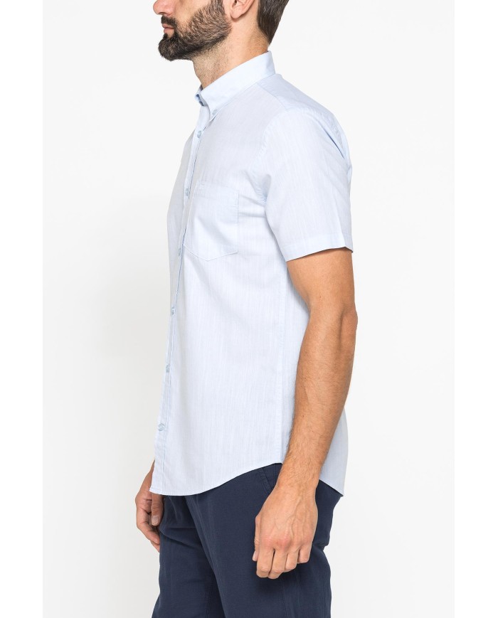 CAMICIA IN COTONE FIAMMATO EFFETTO LINO