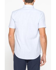 CAMICIA IN COTONE FIAMMATO EFFETTO LINO