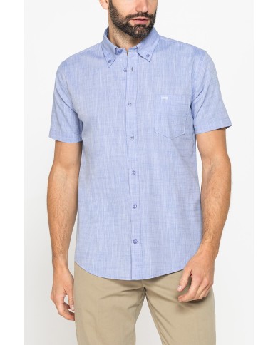 CAMICIA IN COTONE FIAMMATO EFFETTO LINO