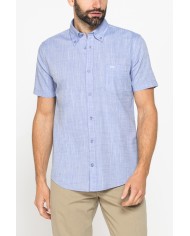 CAMICIA IN COTONE FIAMMATO EFFETTO LINO