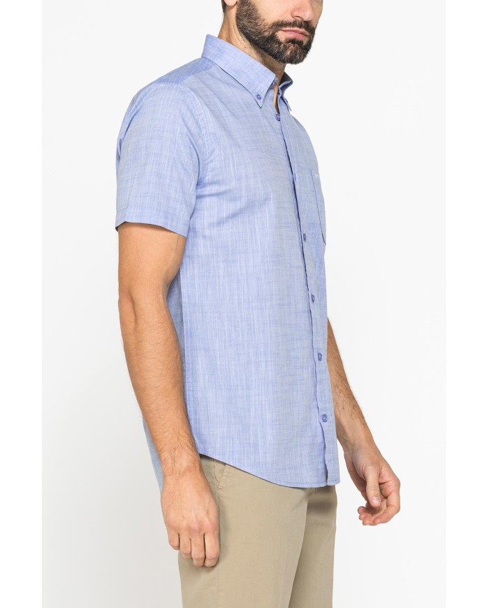 CAMICIA IN COTONE FIAMMATO EFFETTO LINO