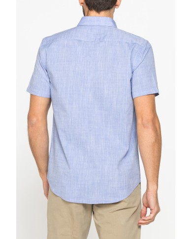 CAMICIA IN COTONE FIAMMATO EFFETTO LINO