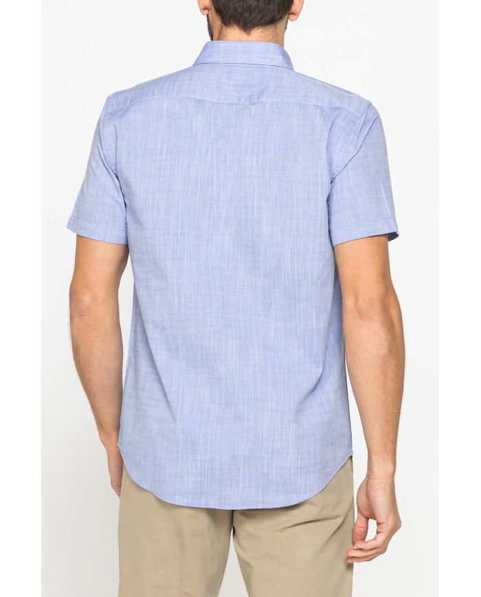 CAMICIA IN COTONE FIAMMATO EFFETTO LINO