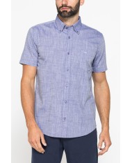 CAMICIA IN COTONE FIAMMATO EFFETTO LINO