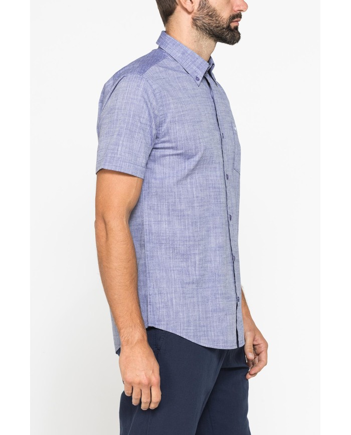 CAMICIA IN COTONE FIAMMATO EFFETTO LINO