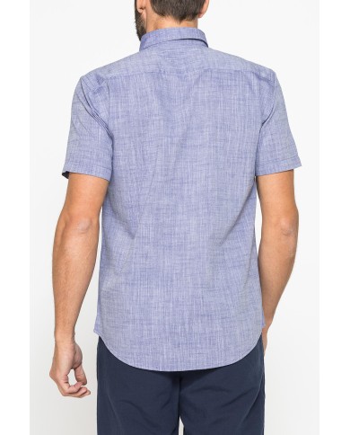 CAMICIA IN COTONE FIAMMATO EFFETTO LINO