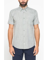 CAMICIA IN COTONE FIAMMATO EFFETTO LINO