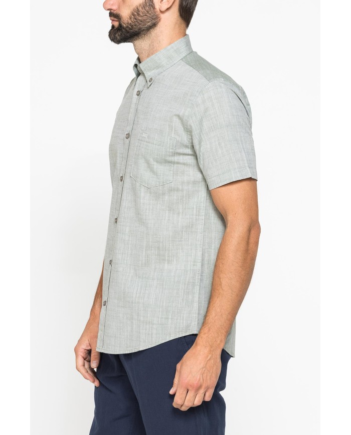 CAMICIA IN COTONE FIAMMATO EFFETTO LINO