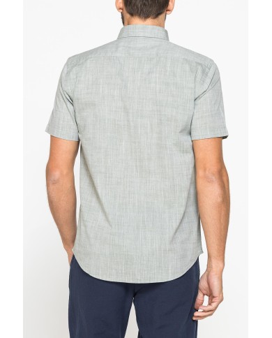 CAMICIA IN COTONE FIAMMATO EFFETTO LINO