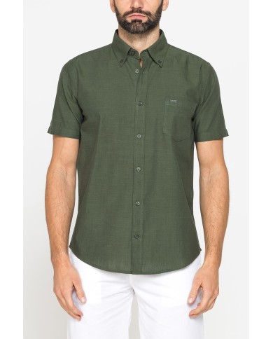 CAMICIA IN COTONE FIAMMATO EFFETTO LINO